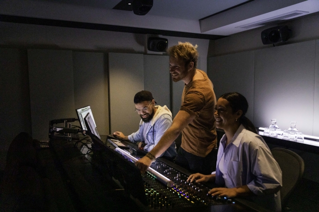 Crew working in an edit suite