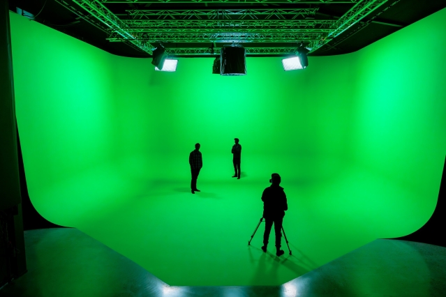People on set at the The Green Screen Studio
